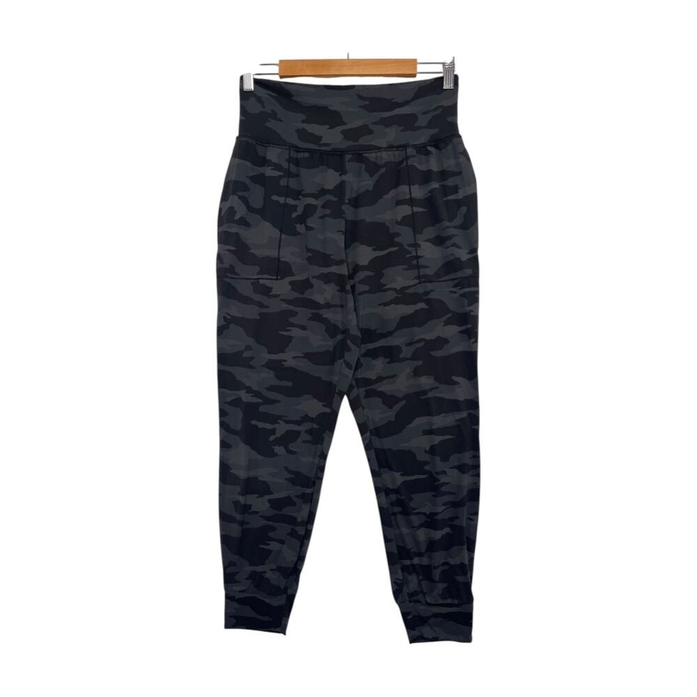 Athleta Salutation Joggers Womens Medium Black Gray Camo Lounge Athletic Pants